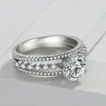 thumbnail image 2 of 1.5ct Round Cut AAA Cz Band Women's 925 Silver Engagement Wedding Ring Size 4-9, 2 of 5