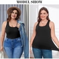 thumbnail image 4 of Alove Womens Plus Size Solid Tank Tops with Shelf Bra Racerback Workout Tops Yoga Shirt Summer Cotton Undershirt, 4 of 8