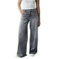 thumbnail image 4 of Hogleaql Wide Leg Sweatpant Jeans Woman Trendy Y2k Stretchy Wide Leg Button Denim Jeans with Pockets Loose Trousers GrayS, 4 of 4