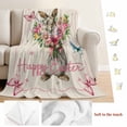 thumbnail image 5 of Easter Bunny Blanket Soft Cozy Warm Throw Blanket for Couch, Plush Fuzzy Flannel Fleece Blankets for Sofa, Cute Rabbits Spring Daisy Flowers Retro Beige Bed Blankets Gifts for Men, 50"x60", 5 of 9