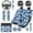 Blue Hibiscus Print, variant on Uorisanigo Hibiscus Print 14 Pack Auto Seat Cover Sets Car Steering Wheel Cover and Cars Headrest Cover Center Console Cover and Water Cup Coaster Stretch Polyester Fabric Cover for Car SUV