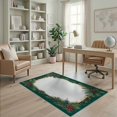 thumbnail image 2 of ODIKA Fuzzy Festive Fluffy Border Alfombra Para Sala Shaggy Furry Whote Non-Slip Chair-Friendly for Home Office, Gaming Room, Under Desk, 2 of 7