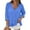 Blue, variant on Cotton Linen Tops for Women 3/4 Length Sleeve V Neck Crossover Button down T Shirts Casual Loose Blouses(Wine,X-Large)