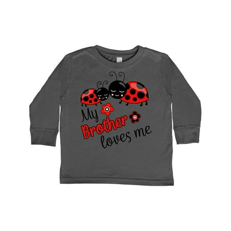 

Inktastic My Brother Loves Me with Cute Ladybugs Gift Toddler Boy or Toddler Girl Long Sleeve T-Shirt
