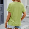 thumbnail image 5 of Elainilye Fashion Summer Tops for Women 2024 Trendy V-Neck Hollow Out Recreational Short Sleeve Tops Blouse,Green, 5 of 5
