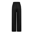 thumbnail image 5 of QUINDOS Wide Leg Pants for Women Plus Size Full Length High Waisted Casual Pants Drawstring Loose Trousers with Pockets, 5 of 7
