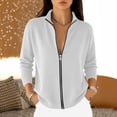 thumbnail image 6 of Zxlsdmn Zip Up Cardigan Sweater for Women Comfy Stand Collar Cardigans Casual Long Sleeve Solid Color Jacket Sweaters Fashion Fall Winter Clothes M, 6 of 9