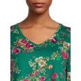 thumbnail image 2 of The Pioneer Woman V-Neck T-Shirt with Long Sleeves, 2-Pack, Womens, 2 of 6