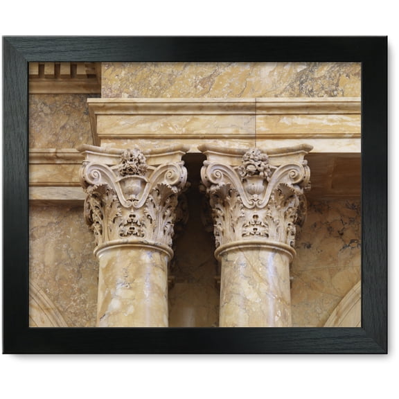 Framed Print: Main Reading Room. Detail Of Paired Column Capitals. Library Of