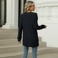 thumbnail image 3 of SWSMCLT Women's Soft Sweater Long Sleeve Casual Warm Tunic Top Knit Crewneck Fashion Spring Spandex Tunics Black Small, 3 of 5