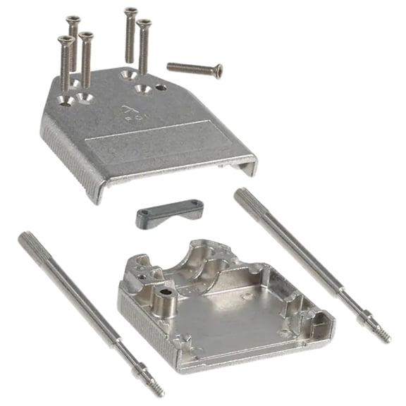 8655MH1511LF D-Sub Accessories, Input Output Connectors, Straight Exit Metal Hood for 15 position connector