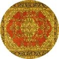 thumbnail image 1 of Ahgly Company Indoor Round Medallion Yellow Traditional Area Rugs, 7' Round, 1 of 4