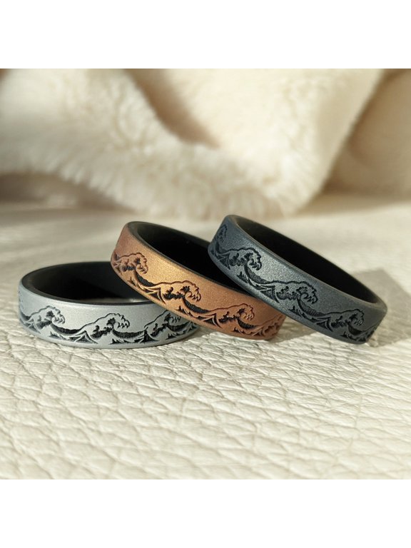 Ocean Waves Silicone Ring - Dual Layer