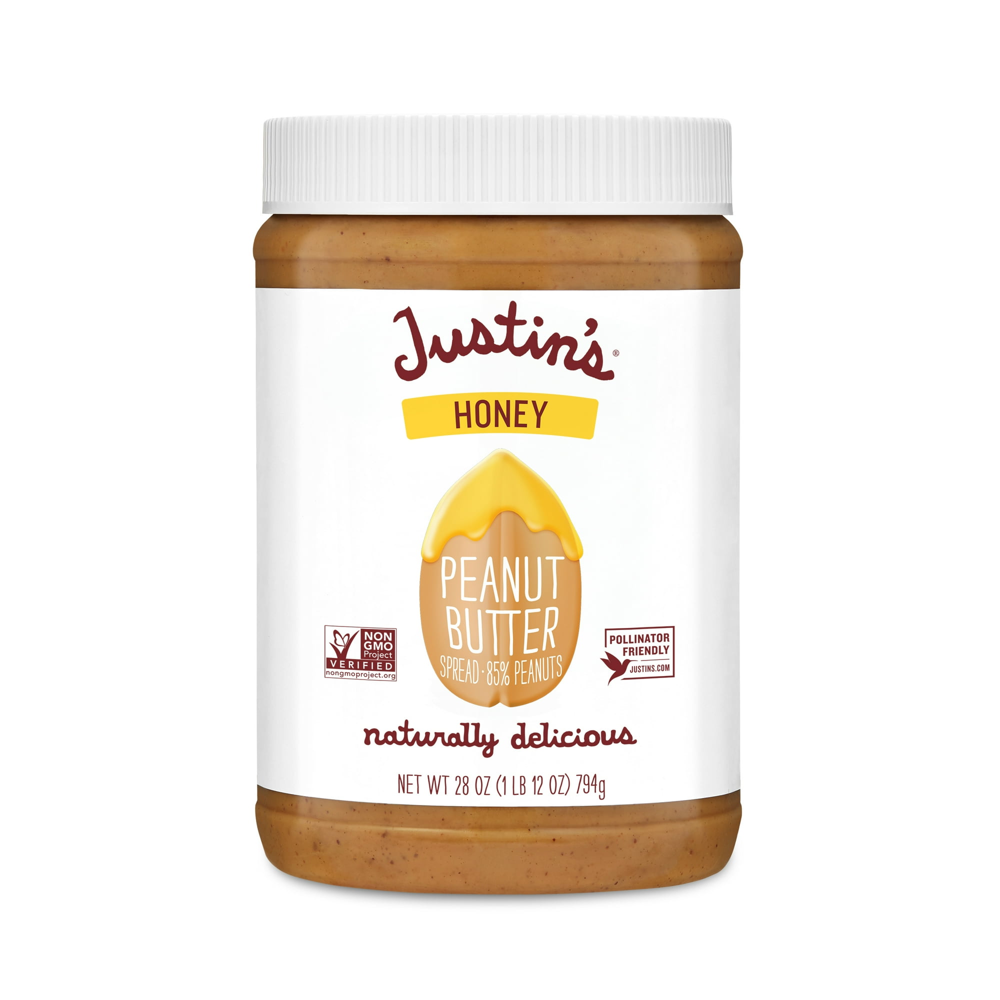 JUSTIN'S Honey Peanut Butter, 28 oz Jar