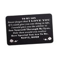 thumbnail image 2 of GUOOL Wallet Insert Card Engraved Insert Note Card Metal Keepsake for Proposal Anniversary Husband Wife Him Her Friends TO MY SON, 2 of 9