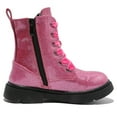 thumbnail image 5 of DADAWEN Boys Girls Ankle Boots Combat Boots Waterproof Boots with Side Zipper Shimmery Pink 2 Little Kid, 5 of 8