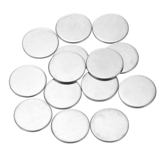 Uxcell 40 Pack Stainless Steel Disc, 15/16"(24mm) Dia 0.05"(1.2mm) Thick 304 Stainless Steel Flat Round Sheet Blank Round Circle Plate for Crafts Metal Stamping and Jewelry Making