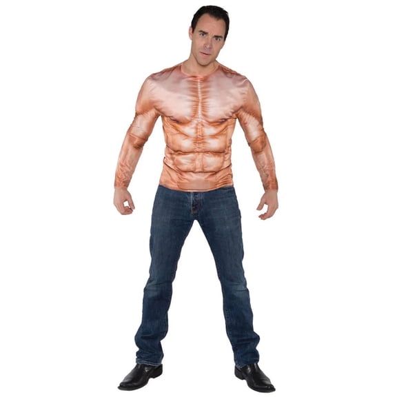 Underwraps Mens Photo Real Muscle Padded Shirt  Costume - One Size Fits Most