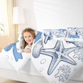 thumbnail image 4 of Manfei Sketch Seashell Bow 7-Piece Twin Bedding,Starfish Coral Ocean Bedding Comforter Set,Colorful Stars Reversible, 4 of 7