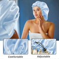 thumbnail image 3 of (Sky Blue) 1 pc sleeping hat, solid color, double layers with elastic beauty hat, portable lock, 3 of 5