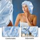 thumbnail image 3 of (Sky Blue) 1 pc sleeping hat, solid color, double layers with elastic beauty hat, portable lock, 3 of 5