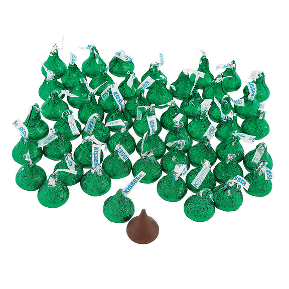 Green Bulk Hershey Kisses (4Lb) - Edibles - 400 Pieces