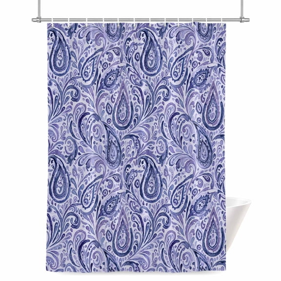 Shower Curtains for Bathroom-36"x72",Abstract Lavender Paisley Floral Waterproof Bath Curtain Grommet Shower Curtain Set with Hooks
