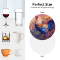 thumbnail image 6 of Pofeuu Rooster Oil Painting Print Coasters for Drinks, 4Pack PU Leather Coasters, Bar Drink Coasters for Tabletop Protection, Furniture from Damage-Round Shape, 6 of 6