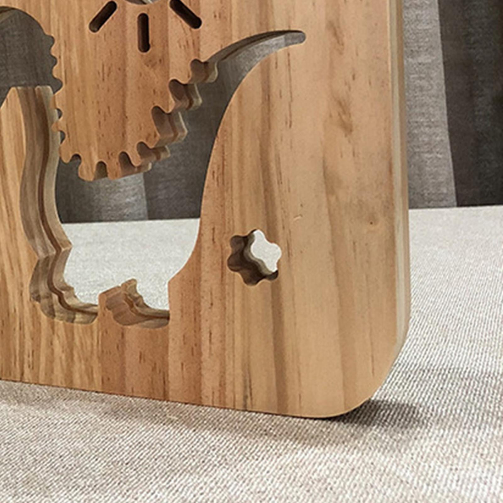 Creative 3D Amal Wooden ght Light, Hollow Dinosaur and table lamp with USB, Home Bedroom Decor ghtlight Bedside Lamp