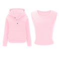 thumbnail image 7 of Womens 2 Piece Sweatsuit Set Oversized Hoodie Tank Top Matching Lounge Outfit Pullover Casual Fall 2025 Pink, 7 of 7
