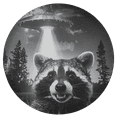 thumbnail image 2 of Lotusprinthandmade Raccoon and UFO Graphic Spare Tire Cover Without Backup Camera Hole 6 Sizes (32 in.), raccoon animal tire cover, 2 of 6