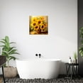 thumbnail image 3 of ZHONGYUTONG Sunflower Wall Art Canvas Yellow Flower Pictures Wall Decor Blossom Floral Painting Print Farmhouse Kitchen Bathroom Wall Decor Frame (32.00"x32.00"), 3 of 6