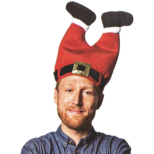 Sombrero de Navidad, sombrero divertido, novedad, sombrero de santa, sombreros locos, sombrero de pantalones de santa JAMW Sencillez