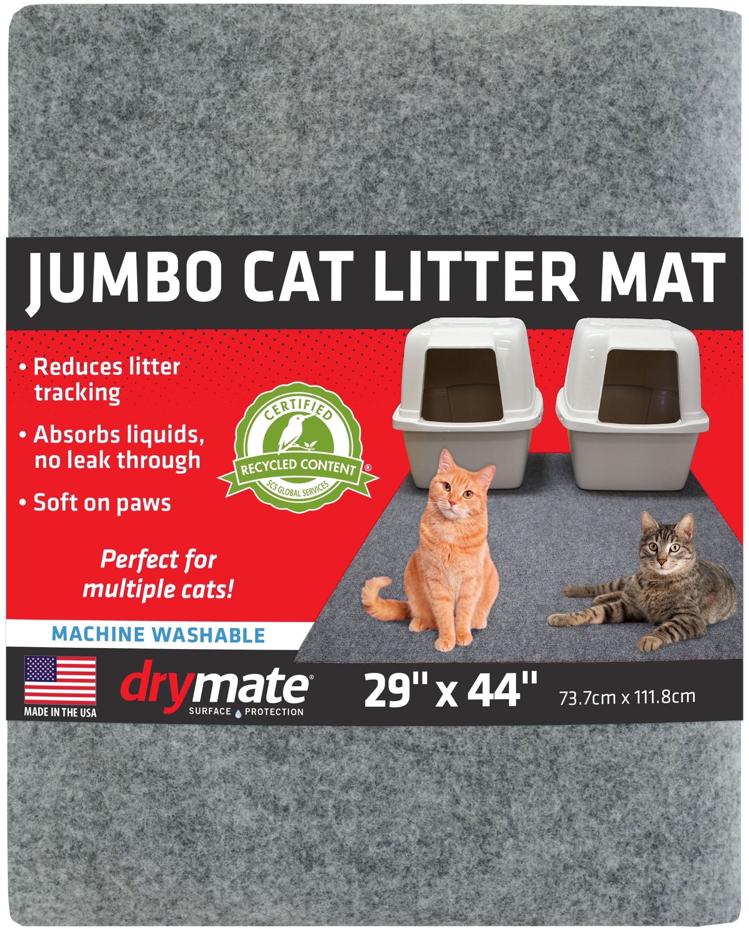 Drymate Jumbo Cat Litter Box Mat, Light Grey 29x44 photo 1