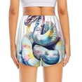 thumbnail image 2 of Lsque Watercolor Snake Printed Women's Running Shorts with Liner Pockets,Elastic Quick Dry Workout Athletic Gym Yoga Shorts,Womens High Waist Shorts-Small, 2 of 9