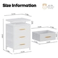 thumbnail image 2 of Smart LED Nightstand with 3 Drawers Modern Design Table for Bedroom, Closet, Dorm, White, 2 of 11