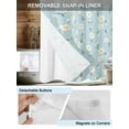 thumbnail image 3 of No Hook Cloth Fabric Shower Curtain with Snap in Liner, White Daisy Farmhouse Waterproof Shower Curtains Set with See Through Top Window, Pastoral Botanical Floral Bath Curtains Shower 72"x96", 3 of 6