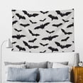thumbnail image 5 of Halloween Tapestry halloween Decor, Halloween bats grey cool print Halloween Decorations Wall Tapestry Aesthetic, Tapestry Wall Hanging for Bedroom, Livingroom, Dorm Decor - 60x40in, 5 of 6