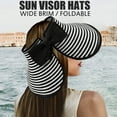 thumbnail image 2 of Women's Sun Visor Wide Brim Straw Hats(2 Pack), Foldable/Packable Summer UV Sun Protection Beach Hat - Adjustable, 2 of 7