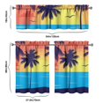 thumbnail image 6 of Kitchen Curtains 36 Inch Short - 3 Panel Set, Rod Pocket Window Curtain with Tropical Palm Tree Sunset Print, 100% Polyester for Boho Kitchen, Beach Room, Easy Wash, 6 of 6