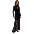 thumbnail image 5 of Vivian's Fashions Dress - Maxi,Full Lace Gown, 2 Layers (Black, 1X), 5 of 5