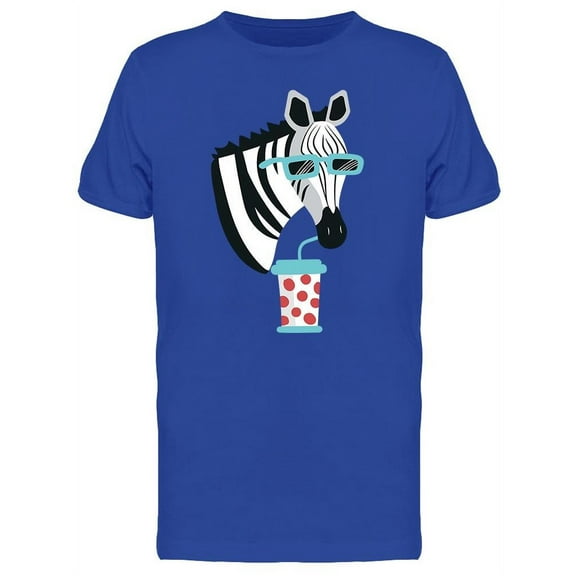 Zebra Icon Style Glasses Drink Tee Men's -Image by Shutterstock