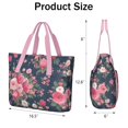 thumbnail image 3 of Tote Bag for Women - Pioneer Flower Shoulder Bag - Large Utility Work Duffle Bag with Zipper Handbag for Travel, Work, Sprots, 3 of 5