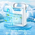thumbnail image 3 of Desktop Cooling Fan with Mist, 700ml Tank, 3 Speeds & 7-Color Light, Portable Personal Air Cooler with Timer, Quiet Bladeless Fan for Office Desk, Bedroom, 3 of 10