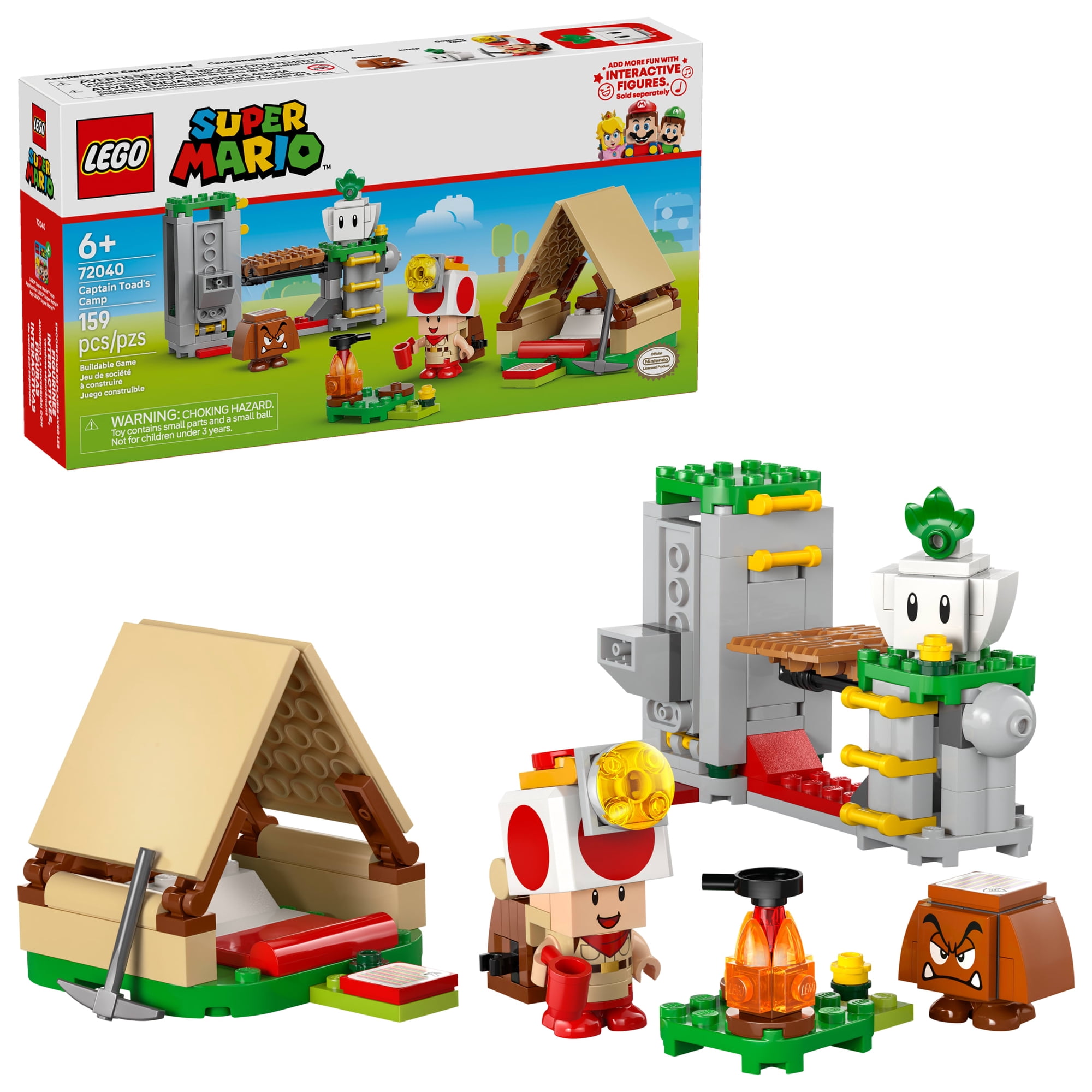 LEGO Super Mario Captain Toad’s Camp Building Toy - Pretend Play Set for Kids, Ages 6+ - Gift for Birthdays - Building Blocks for Boys & Girls W/Toad, Goomba, & Turnip Toy Figures - 72040