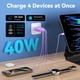 thumbnail image 2 of Cargador de pared USB C, adaptador de corriente PD de 40 W y 4 puertos, blanco, 2 of 7