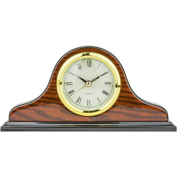 Quartz Mantel Clock 5.0"H x 9.5"L x 2.0"W, Decorative Shelf Clock
