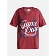 thumbnail image 5 of No Boundaries Oversized Graphic V Neck Football Tee, Women's XXS-XXL, 5 of 5