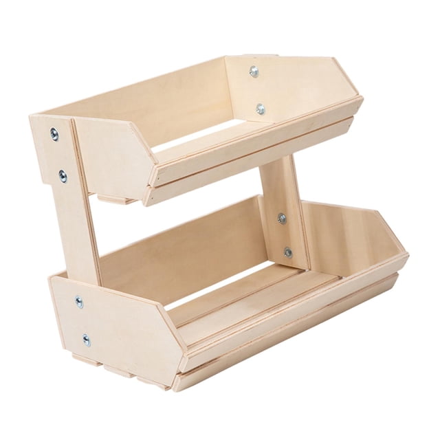 Cesta de almacenamiento de frutas y verduras, mostrador de fruteros, organizador de cocina para oficina, dormitorio, apartamento, granja de Hotel Madera