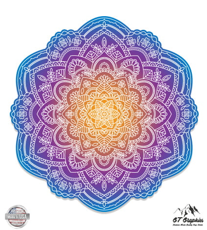 GT Graphics Detailed Mandala Beautiful Flower Design Vinyl Sticker Waterproof Decal 